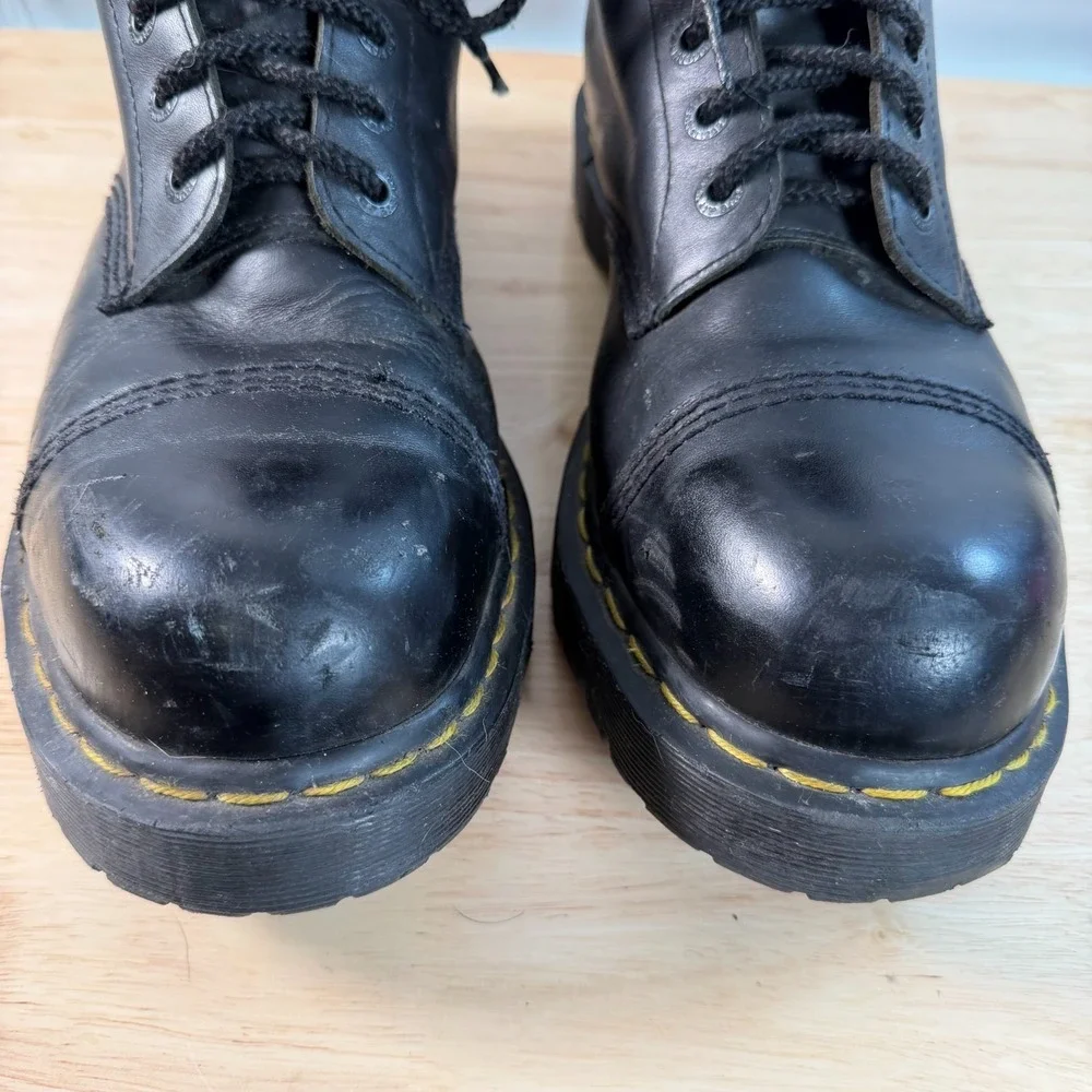 Dr. Martens AirWair Work Boots Mens Black Steel Toe Lace Up 10966 Combat Punk 13